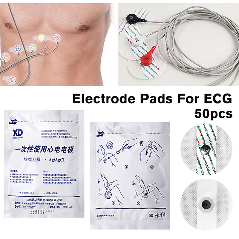 Ecg Patch Monitor - 50 個/袋電極パッチ使い捨て ECG EKG アクセサリー不織布電極パッド心電図筋肉刺激装置·