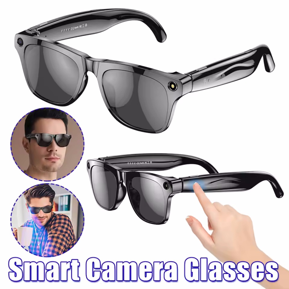 Smart Glasses Lens - スマートグラス AI カメラ HD ウェアラブルミニカメラ Bluetooth