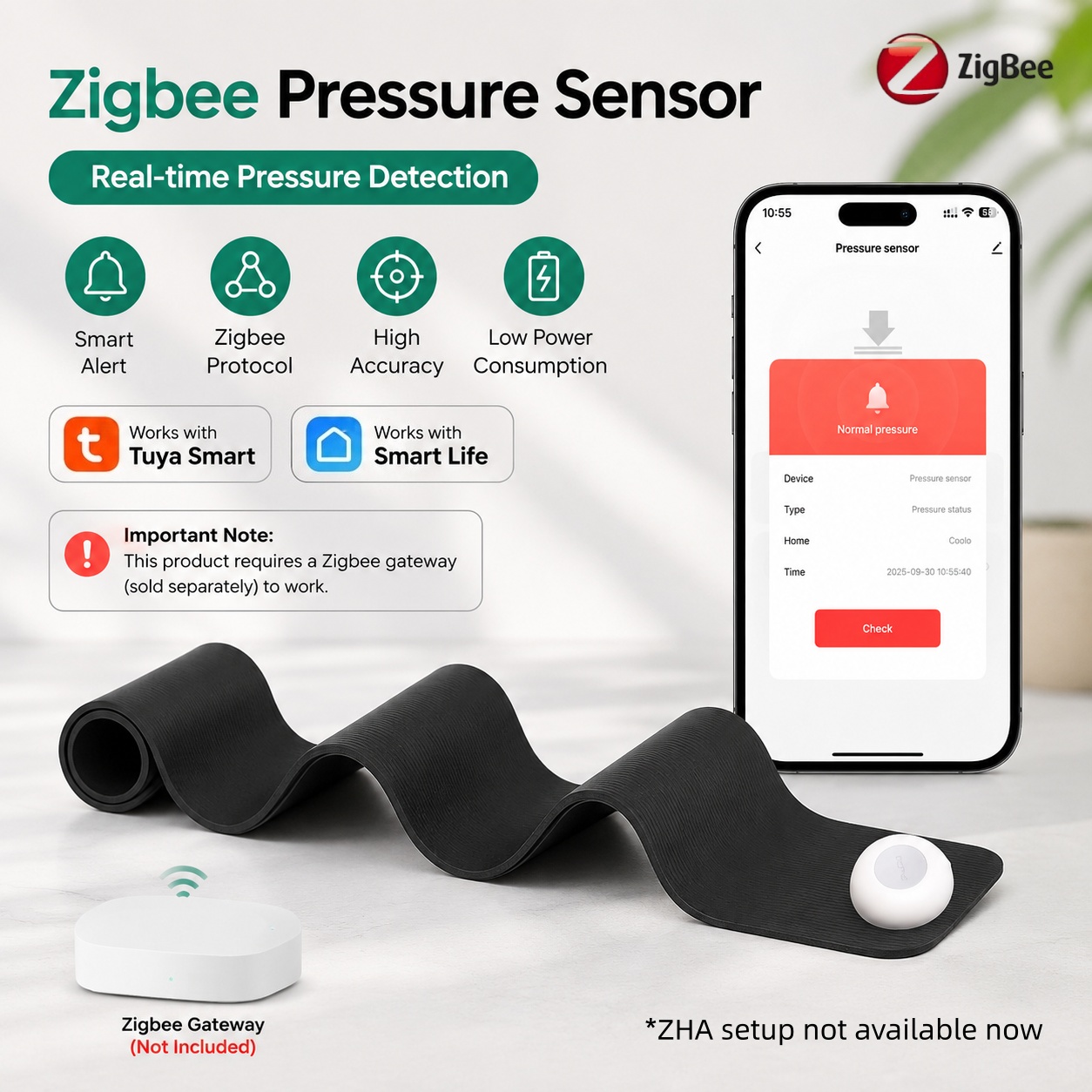 Smart Insole Pressure - Zigbee 圧力センサー検出器重力検出バッテリー駆動 Tuya スマートライフホームオートメーションシーン椅子フロアマットパッド用