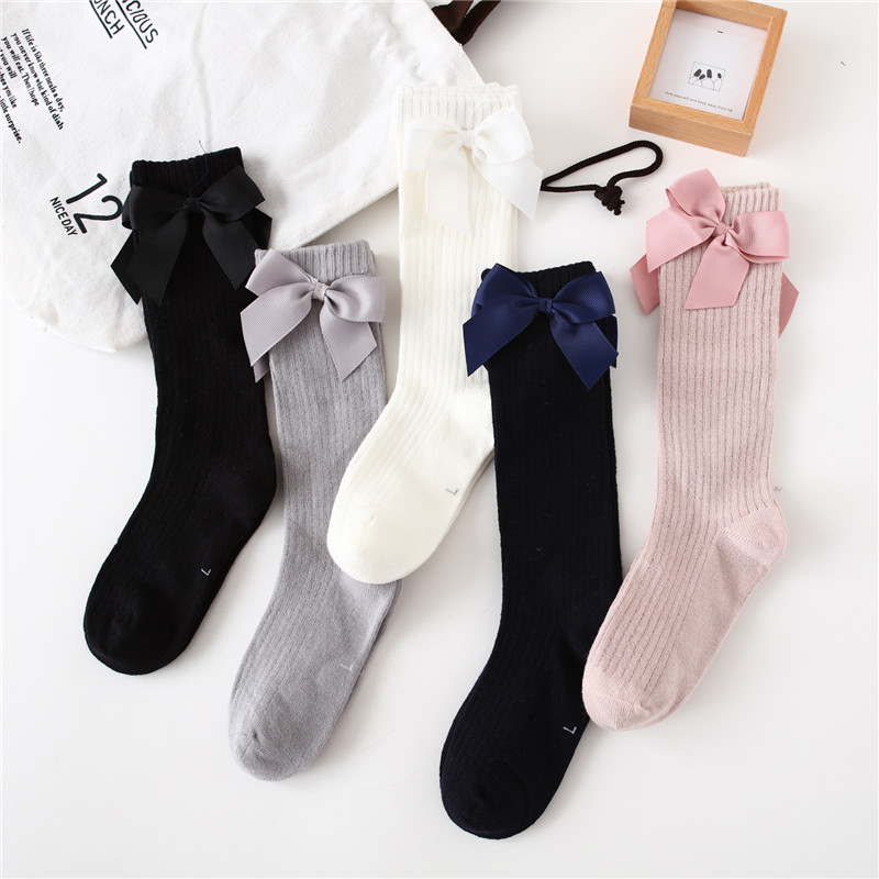 Baby Sock Oximeter - 子供女の子靴下弓綿女の赤ちゃん靴下ソフト幼児ロングソックス子供のためのプリンセスニーハイソックス女の子のための 0-8Y