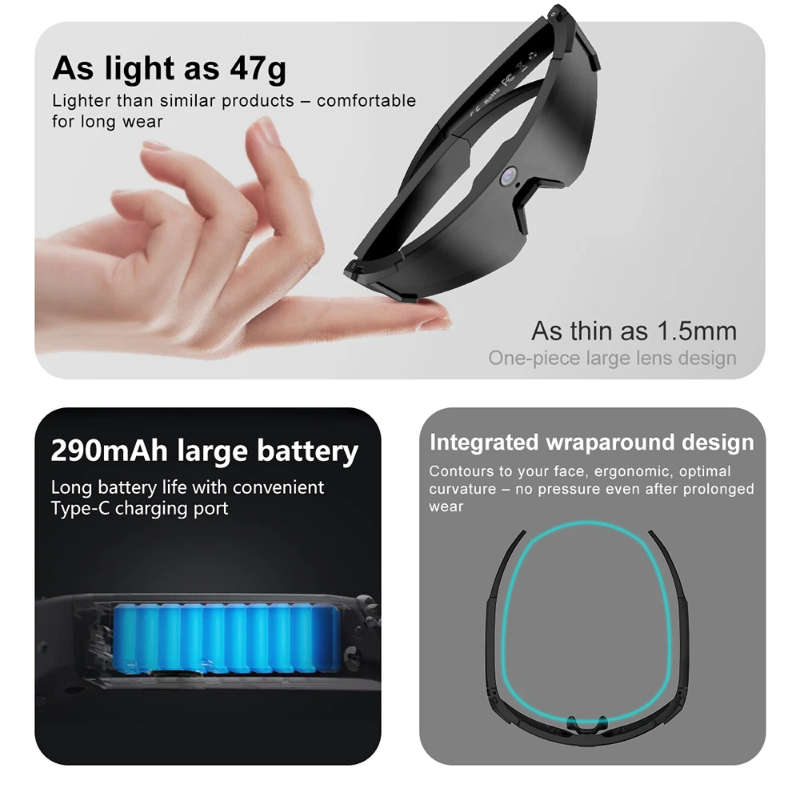 OnePlus AIスマートグラス 8Kリモートコントロール - Smart Glasses Lens のレビューと価格