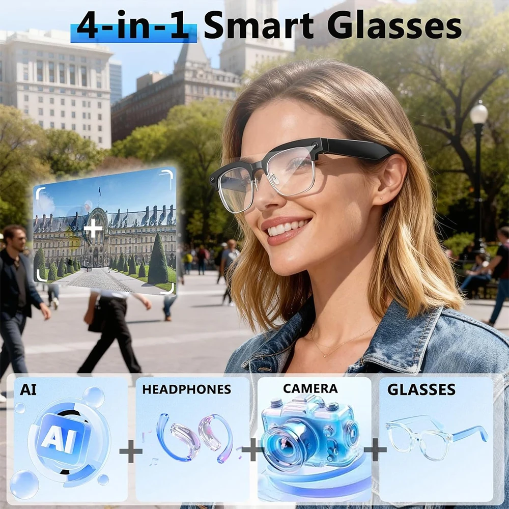 4KスマートAIグラス 8MPカメラ搭載 ビデオ録画 写真認 - Smart Glasses Lens のレビューと価格