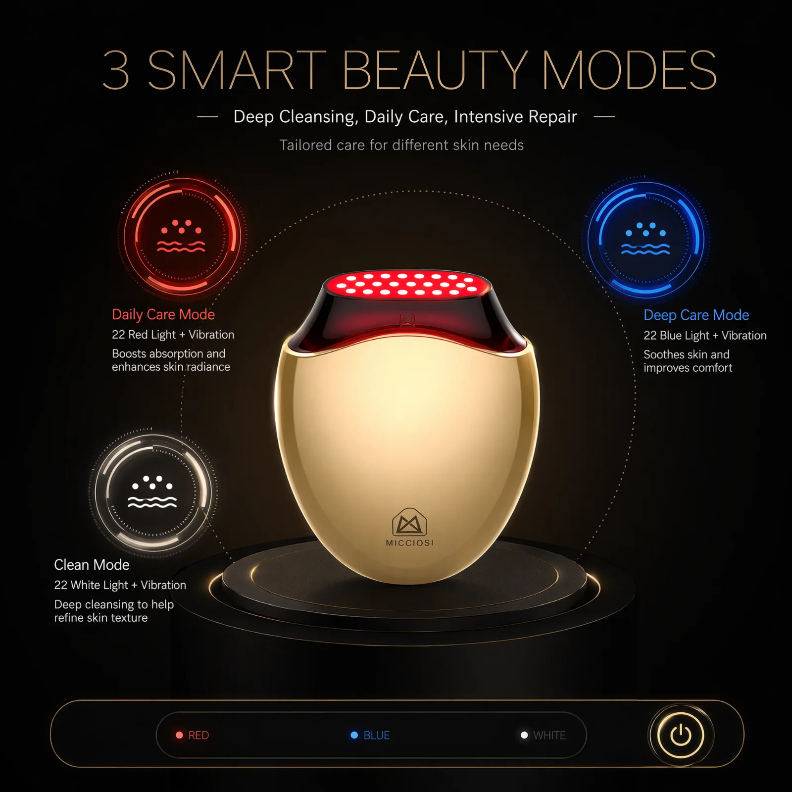 コラーゲン美容機器フェイシャルマッサージャー LED 光療法 - Galvanic Skin Sensor のレビューと価格