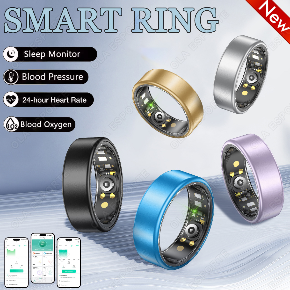 新しい R09 スマートリング男性女性用充電ケース付き、心拍 - Temperature Ring Skin のレビューと価格
