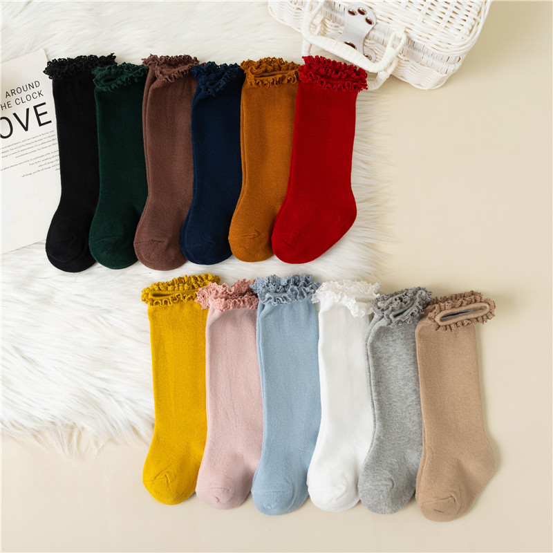 0〜5歳の女の赤ちゃんのための膝丈のレースソックス,フリル, - Baby Sock Oximeter のレビューと価格