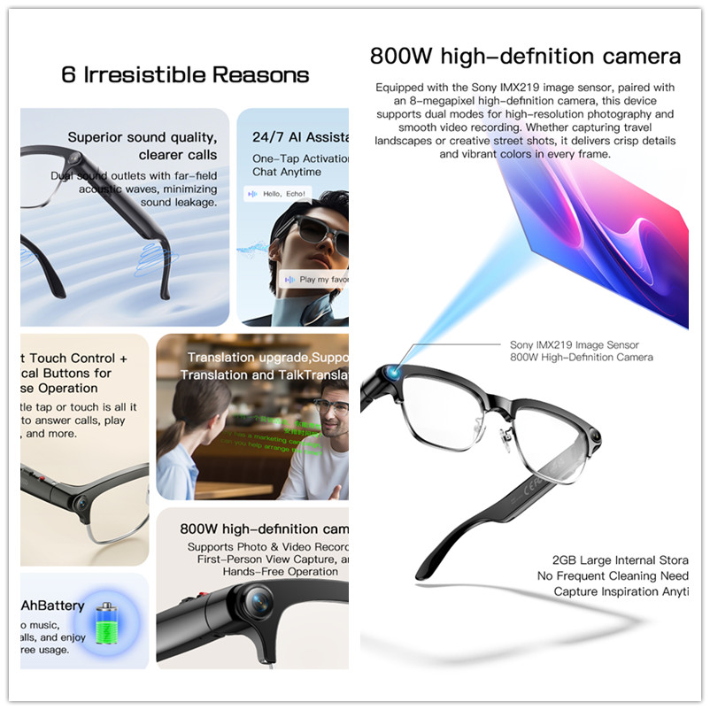 2026年新型8MP超広角HDカメラ搭載スマートグラス、ビデ - Smart Glasses Lens のレビューと価格