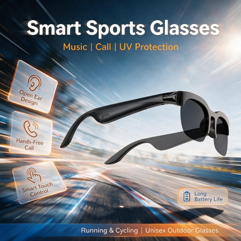 Bluetooth対応オープンイヤースマートグラス 偏光UV - Smart Glasses Lens のレビューと価格