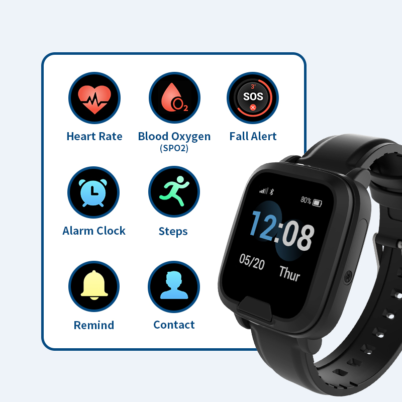 4G GPS追跡機能付き心拍数健康モニター、転倒検知スマート - Fall Detection Watch のレビューと価格