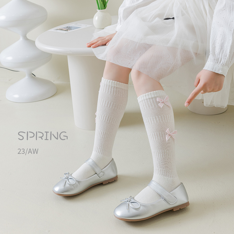 子供用ロングソックス 女の子用 春秋 コットンリボン付き 子 - Baby Sock Oximeter のレビューと価格